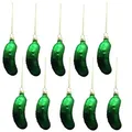 Geschenkestadl Christbaumschmuck Weihnachtsgurke Anhänger Gurke versch. Größen und Mengen Weihnachten (10-tlg) 9 cm