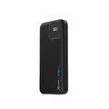 XLayer Powerbank mit Zwei integrierten Kabeln PD 20W Black (10.000 mAh) Fast Charge-Technologie, Zusätzlicher USB Typ A- und USB Typ C-Ausgang, 4-Geräte Lademöglichkeit, Eingebaute Ladekabel