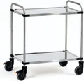 Fetra Edelstahlwagen Servierwagen 1.000 x 600 mm 120 kg, 2 Böden