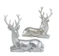 BOLTZE GRUPPE GmbH Weihnachtsfigur Dekofigur Tobin Hirsch liegend mit Geweih silber H 15 cm Stückpreis