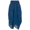Vishes Maxirock Knöchel-Langer Luftiger Damen Sommer-Rock Einfarbig Sommerröcke Goa, Hippie, Boho Style blau 46