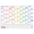 Häfft Plakatkalender 10755-9 Rainbow gefalzt, 2026, Jahresplaner, 12 Monate, 42 x 30cm (A3)