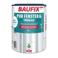 BAUFIX PUR Fenster- & Türenlack weiss, seidenmatt, 1 Liter, Weißlack, PU Fensterlack, elastisch, hohe Haltbarkeit, kein Abblättern
