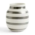 Kähler Vase H20 cm Omaggio Originaldesign mit handgemalte Streifen, Metallics
